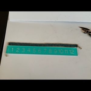 Silver and turquoise seed bead choker